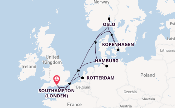 Engeland vanaf Southampton (Londen), Engeland met de Freedom of the Seas