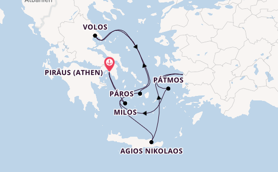 Östliches Mittelmeer ab Piräus (Athen), Griechenland auf der EXPLORA I