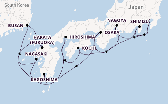 Japan from Tokyo, Japan with the Noordam