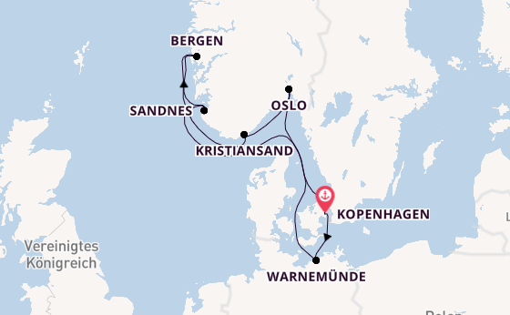 Norwegen ab Kopenhagen, Dänemark auf der MSC Splendida