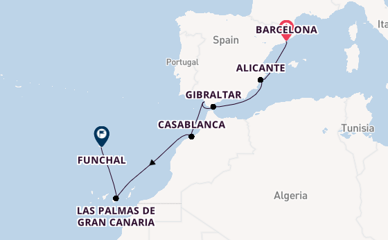 Western Mediterranean from Barcelona, Spain with the MSC Meraviglia