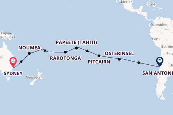 Transpazifik ab Sydney auf der Costa Serena