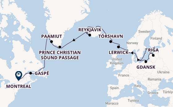 Transatlantic from Copenhagen, Denmark with the Seabourn Quest