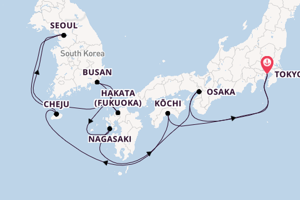 East Asia from Tokyo, Japan with the Westerdam