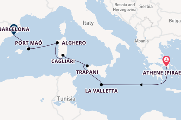 Westelijke Middellandse Zee vanaf Athene (Piraeus), Griekenland met de Seabourn Ovation