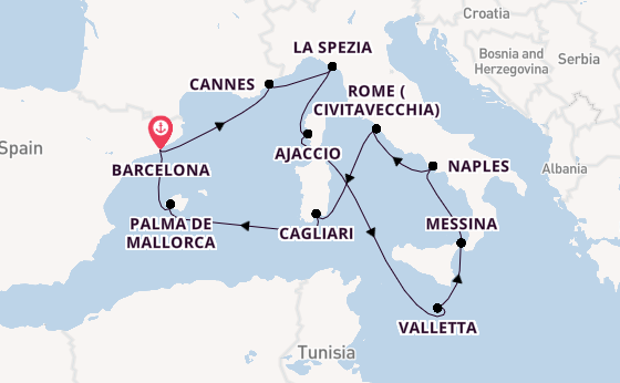 Western Mediterranean from Barcelona, Spain with the Celebrity Equinox