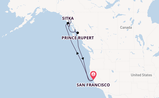Alaska & West Canada from San Francisco, USA with the Ruby Princess