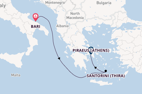 Mediterranean from Bari, Italy with the MSC Sinfonia