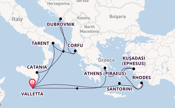 Mediterranean Sea from Valletta, Malta with the Azura