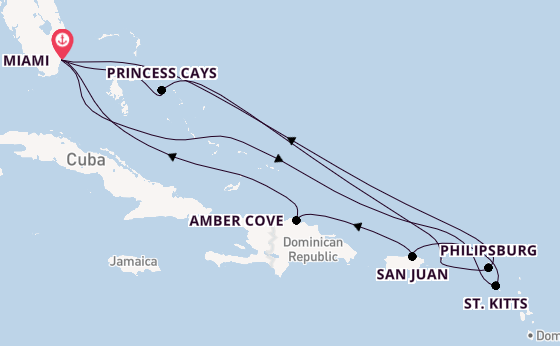 Caribbean vanaf Miami, Verenigde Staten met de Regal Princess