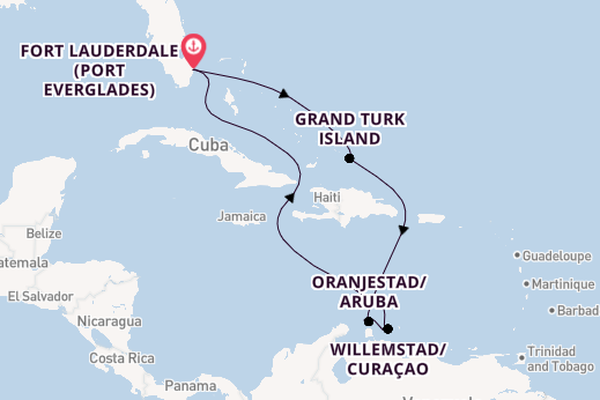 Caribbean from Fort Lauderdale (Port Everglades), Florida, USA with the Caribbean Princess