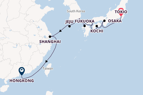 Oost-Azië vanaf Tokio, Japan met de Westerdam