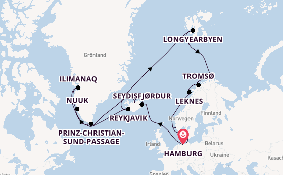 Arktis ab Hamburg auf AIDAsol