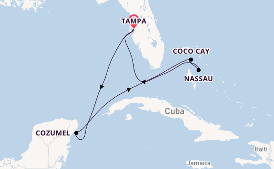 Caribbean from Tampa, Florida, USA with the Enchantment of the Seas