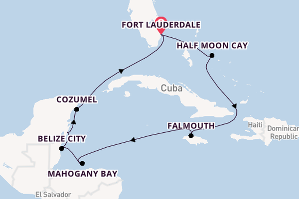 Caribbean vanaf Fort Lauderdale, Verenigde Staten met de Rotterdam