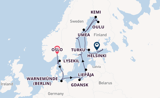 Norway from Oslo, Norway with the Seven Seas Mariner