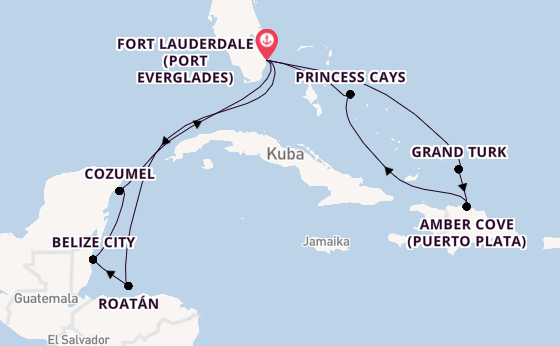 Karibik ab Fort Lauderdale (Port Everglades), USA auf der Star Princess