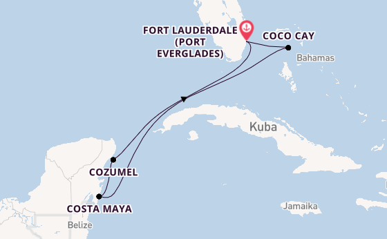Karibik ab Fort Lauderdale (Port Everglades), USA auf der Legend of the Seas
