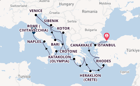 Mediterranean Sea from Istanbul, Turkey with the Viking Neptune