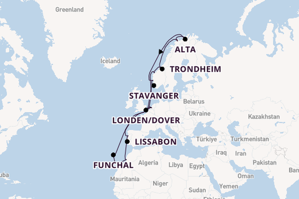 Noorwegen vanaf Rotterdam, Nederland met de Nieuw Statendam