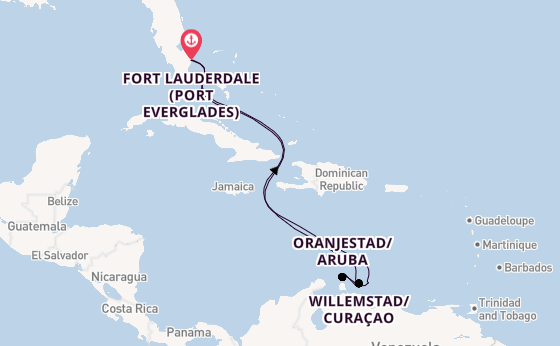 Southern Caribbean from Fort Lauderdale (Port Everglades), Florida, USA with the Celebrity Silhouette