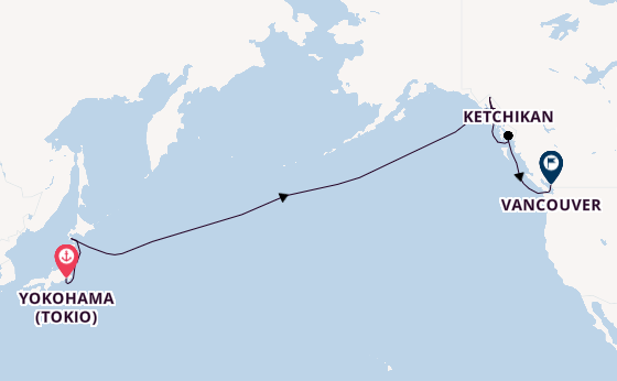 Transpacifisch vanaf Yokohama (Tokio), Japan met de Norwegian Jade