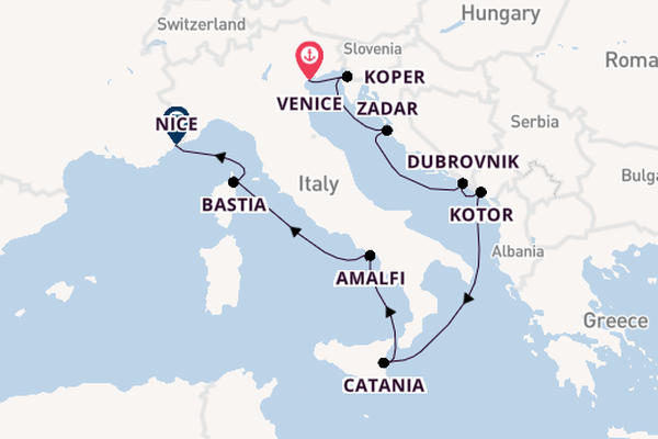 Mediterranean Sea from Venice, Italy with the Azamara Quest