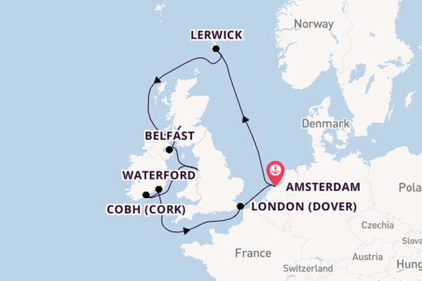 British Isles from Amsterdam, Netherlands with the Celebrity Eclipse