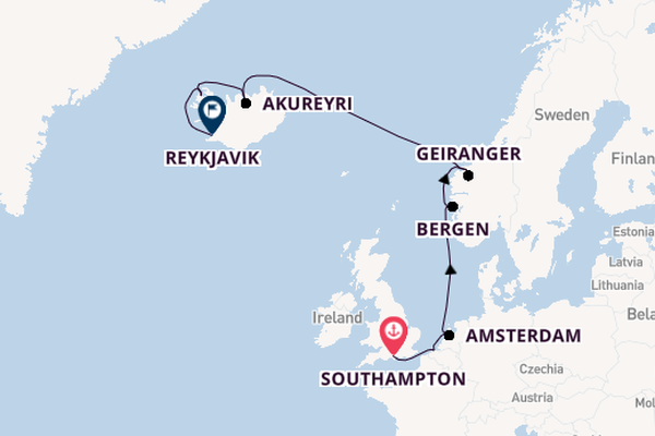 Norway from Southampton, England with the Norwegian Prima