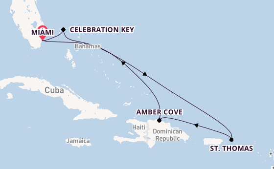 Caribbean vanaf Miami, Verenigde Staten met de Carnival Celebration