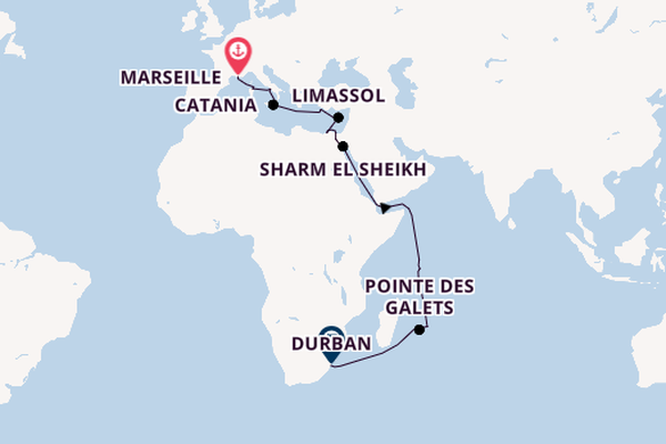 Mittelmeer ab Marseille, Frankreich auf der MSC Sinfonia