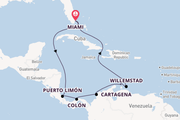  Costa Rica, Panama, Colombia & Aruba with Miami Stay