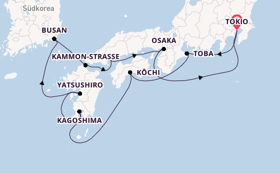 Japan ab Tokio, Japan auf der Sapphire Princess