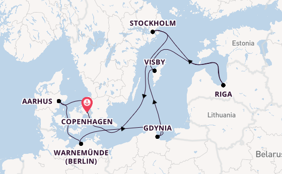 Baltic Sea from Copenhagen, Denmark with the MSC Magnifica