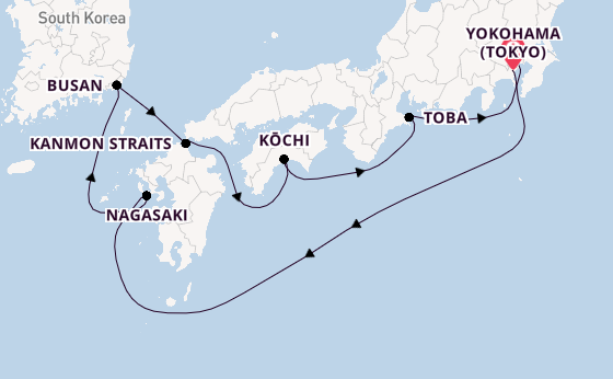 Japan from Yokohama (Tokyo), Japan with the Diamond Princess