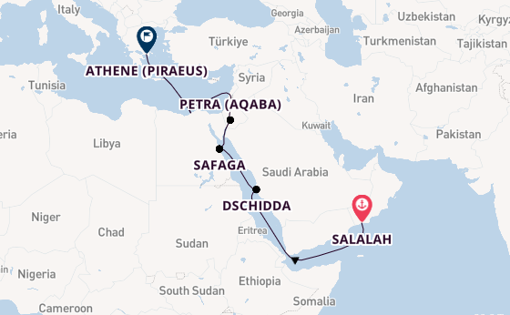 Midden-Oosten vanaf Salalah, Oman met de VASCO DA GAMA