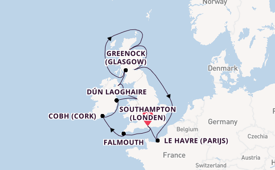 Britse Eilanden vanaf Southampton (Londen), Engeland met de Majestic Princess