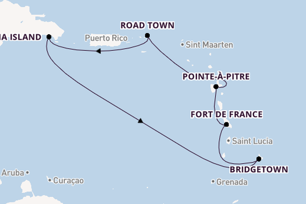 Caribbean vanaf La Romana, Dominicaanse Republiek met de MSC Opera