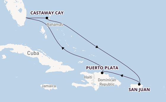 Caribbean vanaf Fort Lauderdale, Verenigde Staten met de Disney Destiny