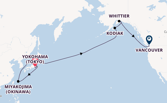 Transpacific from Yokohama (Tokyo), Japan with the Riviera
