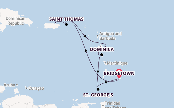 Caribbean from Bridgetown, Barbados with the Crown Princess
