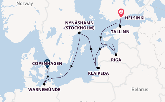 Baltic Sea from Helsinki, Finland with the Norwegian Jewel