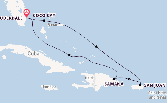 Caribbean vanaf Fort Lauderdale, Verenigde Staten met de Legend of the Seas