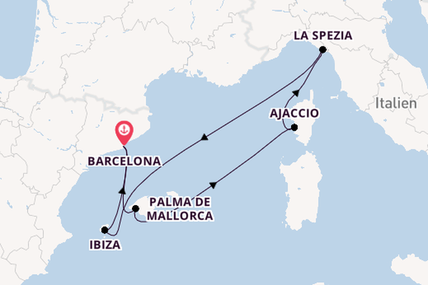 Westliches Mittelmeer ab Barcelona, Spanien auf AIDAcosma