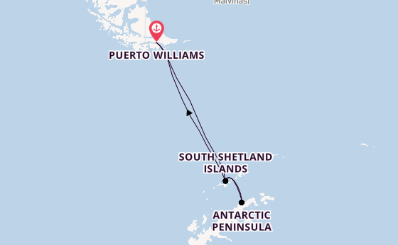 Antarctic Ocean from Puerto Williams, Chile with the Silver Cloud