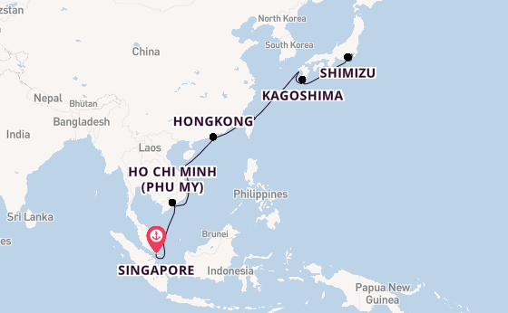 Oost-Azië vanaf Singapore, Singapore met de Celebrity Millennium