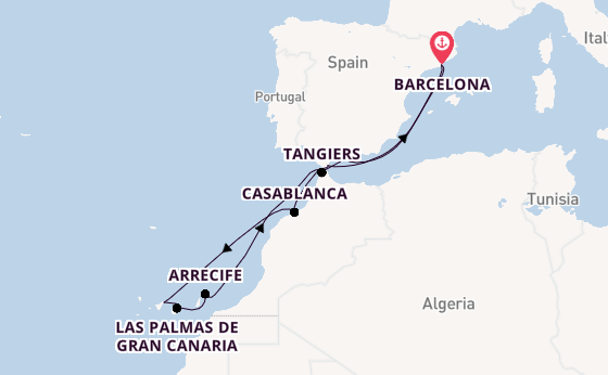 Western Mediterranean from Barcelona, Spain with the Celebrity Infinity