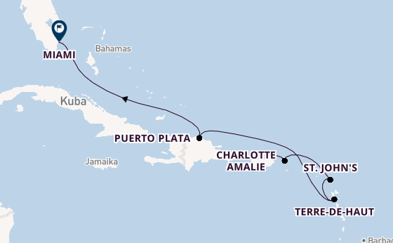 Karibik ab San Juan, Puerto Rico auf der Explora III