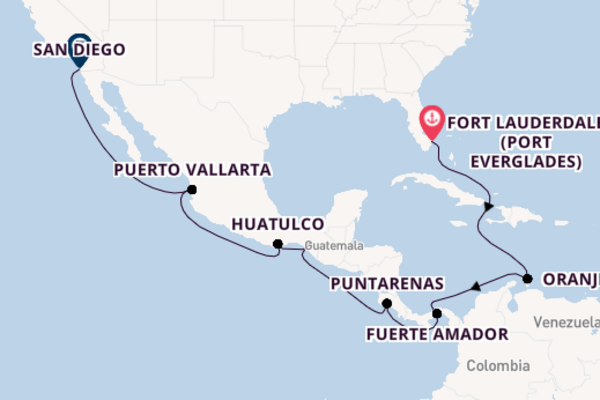 Central America from Fort Lauderdale (Port Everglades), Florida with the Island Princess