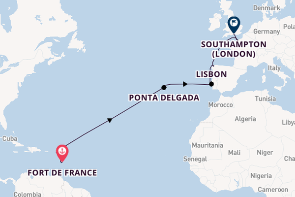 Caribbean from Fort de France, Martinique with the MSC Virtuosa